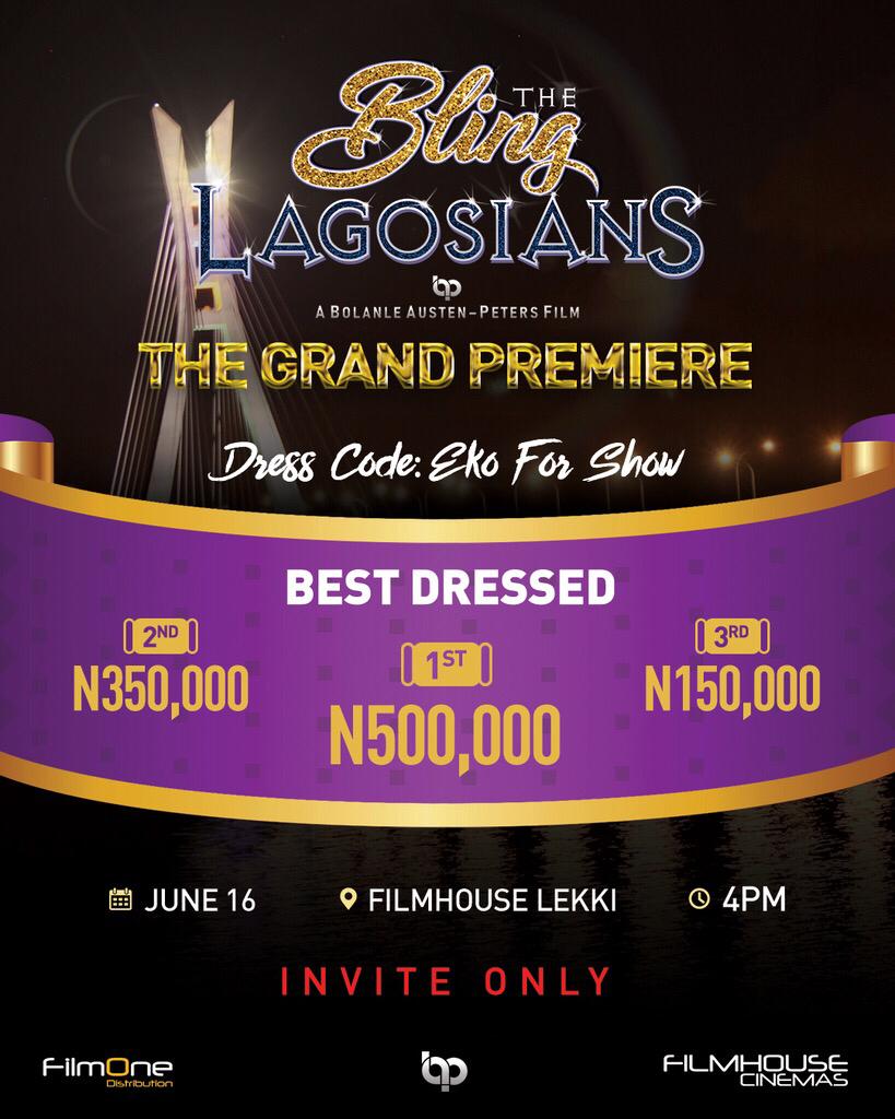 one million Naira up for grabs at the bling lagosians movie premiere